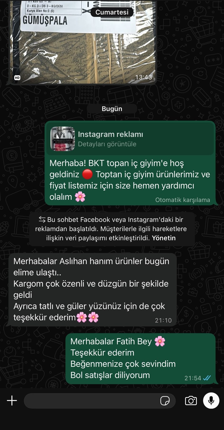 Müşteri memnuniyet mesajı 5